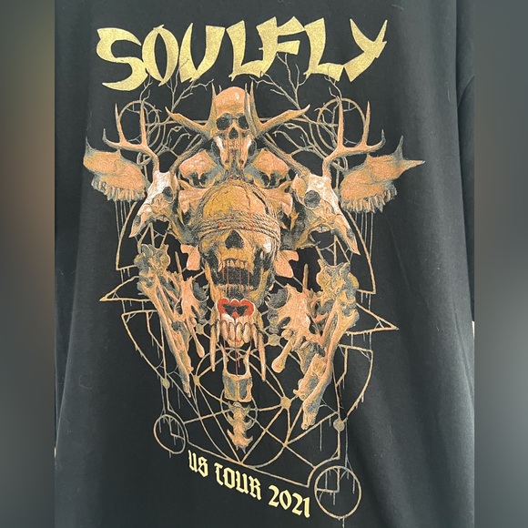 MENS SOULYFLY 2021 US TOUR BAND TEE SHIRT SIZE XL CAVALERA SEPULTURA LIKE NEW - Picture 3 of 5